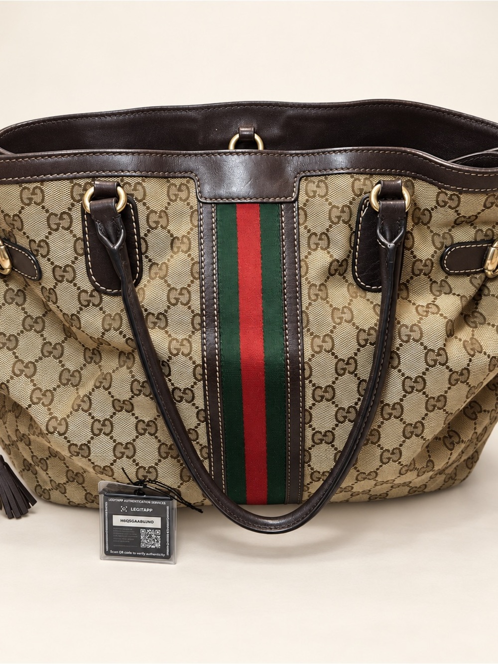 Authentic Gucci GG Canvas Web Stripe Tote – LegitApp Certified